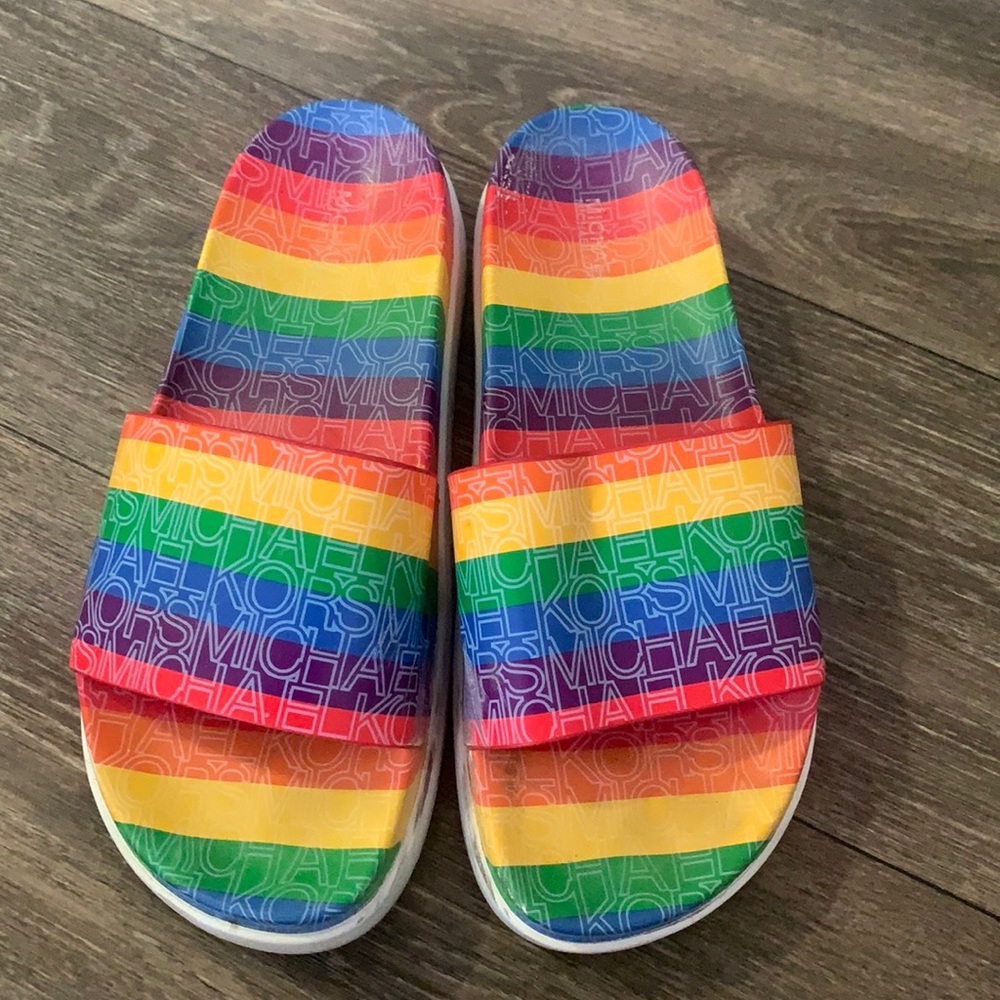 Michael Kors slides pride edition
